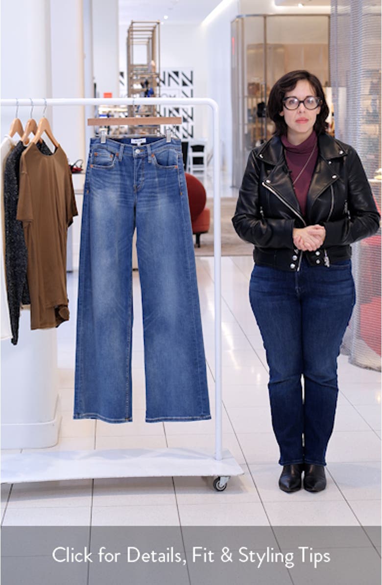 Comfort Stretch Mid Rise Wide Leg Jeans, sales video thumbnail