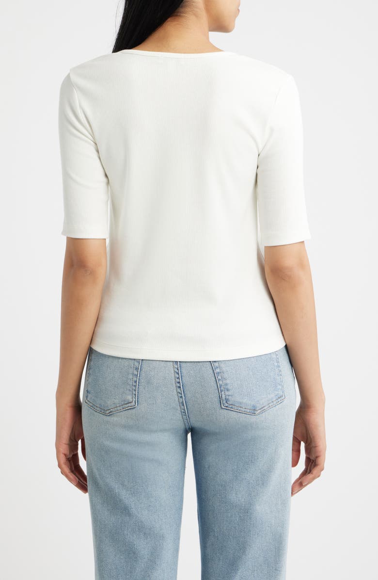 Mavi Jeans Henley Tee, Alternate, color, Snow White