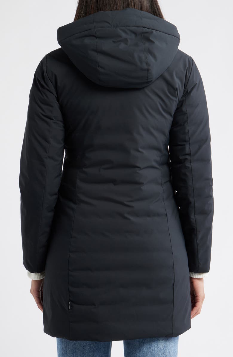 Save The Duck Leyla Water Resistant Recycled Polyester Hooded Coat, Alternate, color, Black