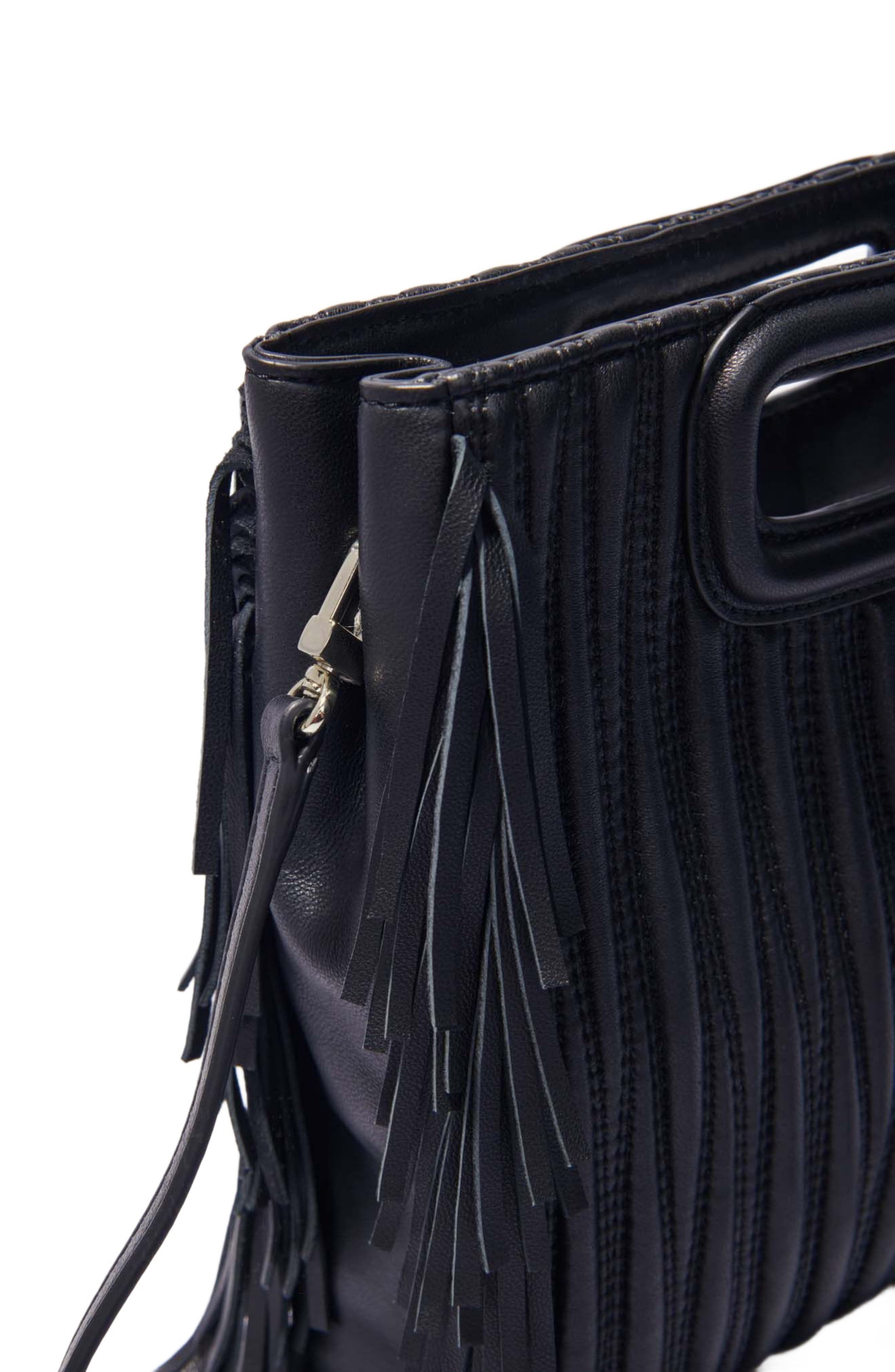 maje Quilted leather M bag, Alternate, color, Black