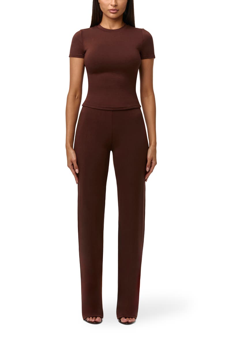 Smooth Straight Leg Pants, Alternate, color, CHOCOLATE