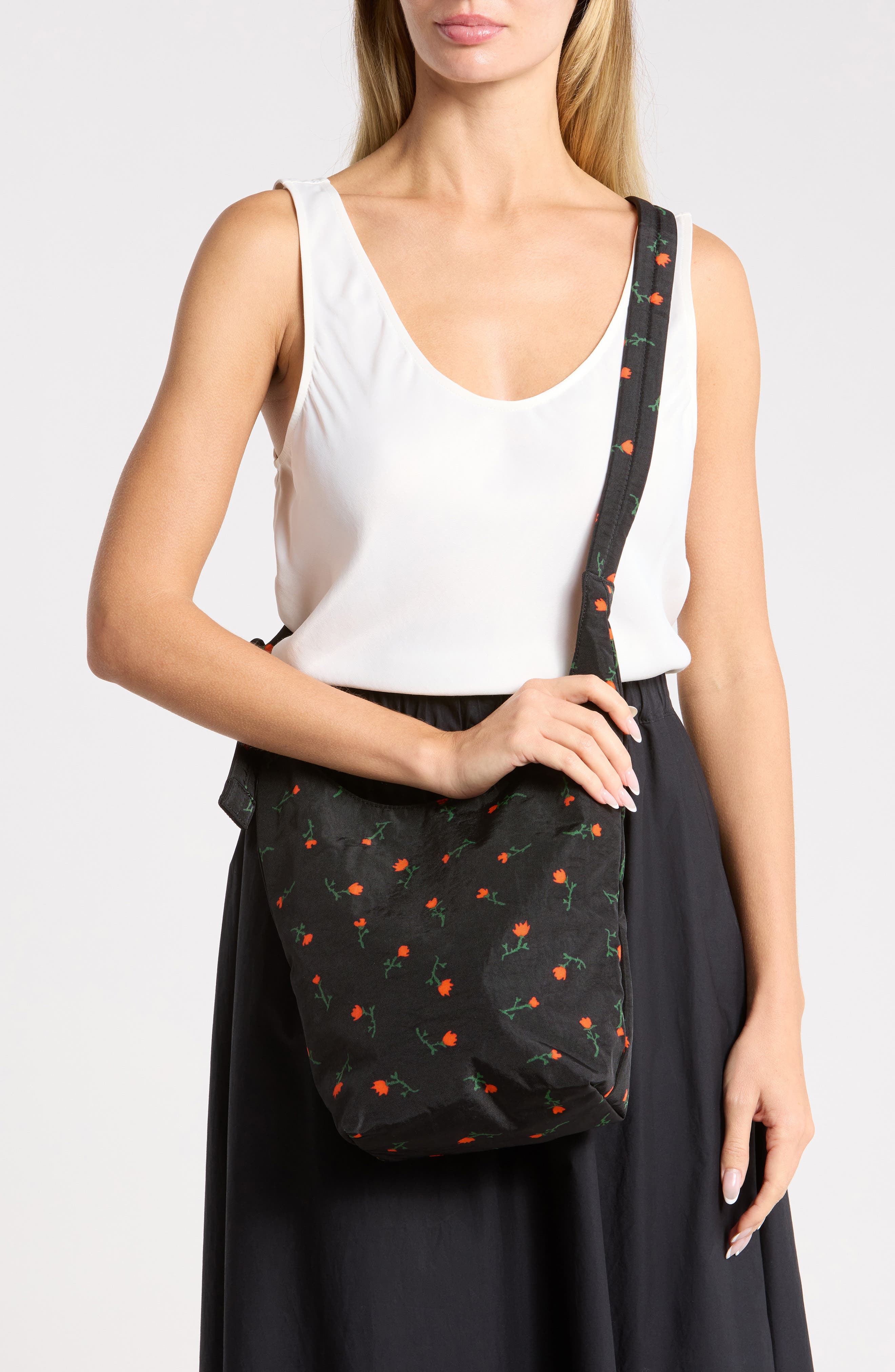 Small Nylon Sling Bag, Alternate, color, PAINTED WILDFLOWER