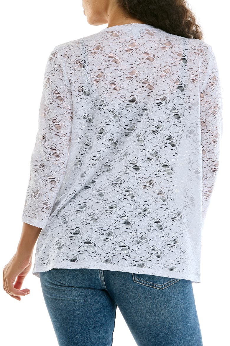 Lace Three-Quarter Sleeve Bolero, Alternate, color, WHITE