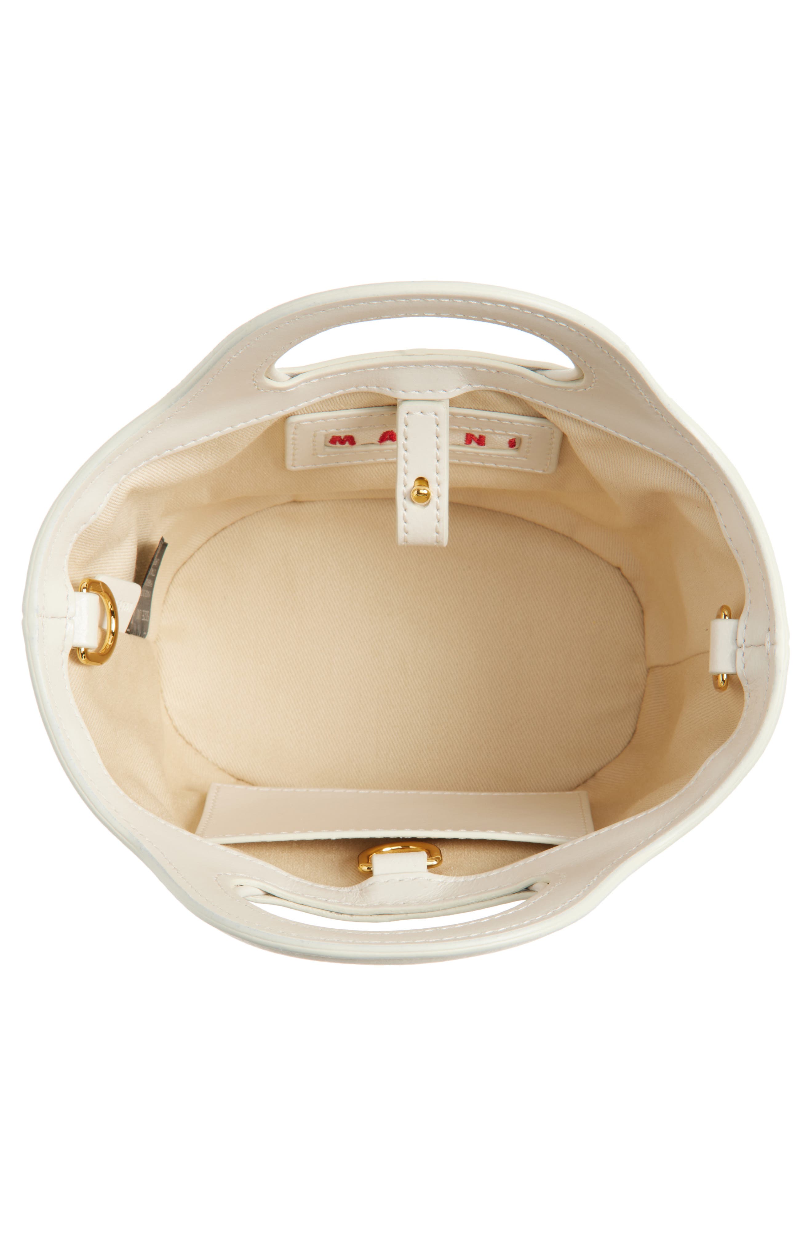 Marni Micro Tropicalia Logo Woven Top Handle Bag, Alternate, color, Shell