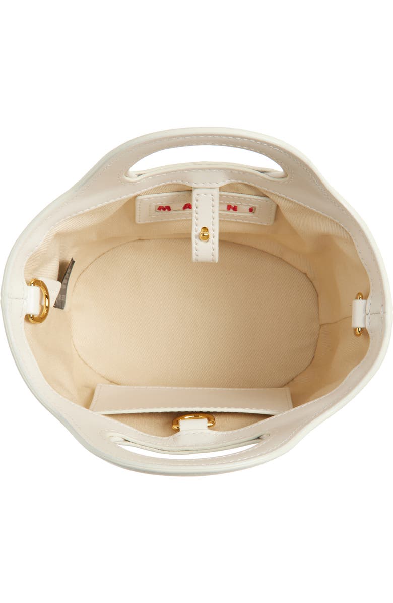 Marni Micro Tropicalia Logo Woven Top Handle Bag, Alternate, color, Shell