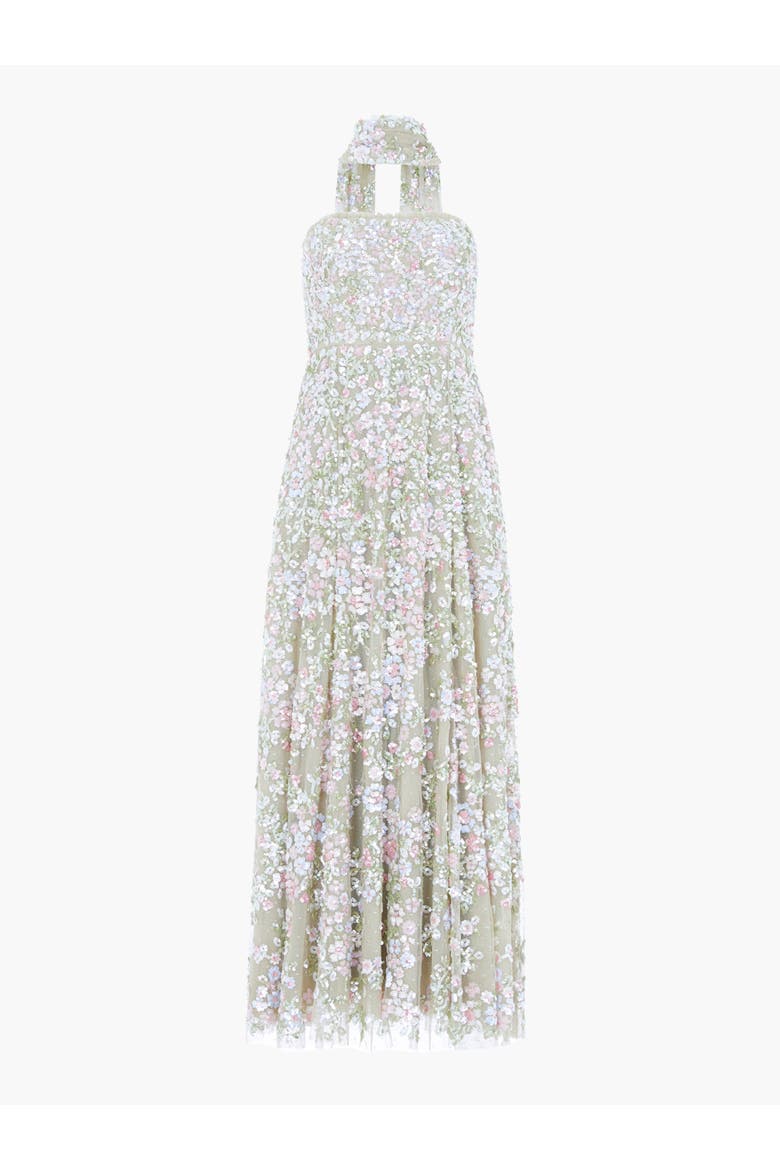 Dream Garland Strapless Gown, Alternate, color, Aloe/Multi