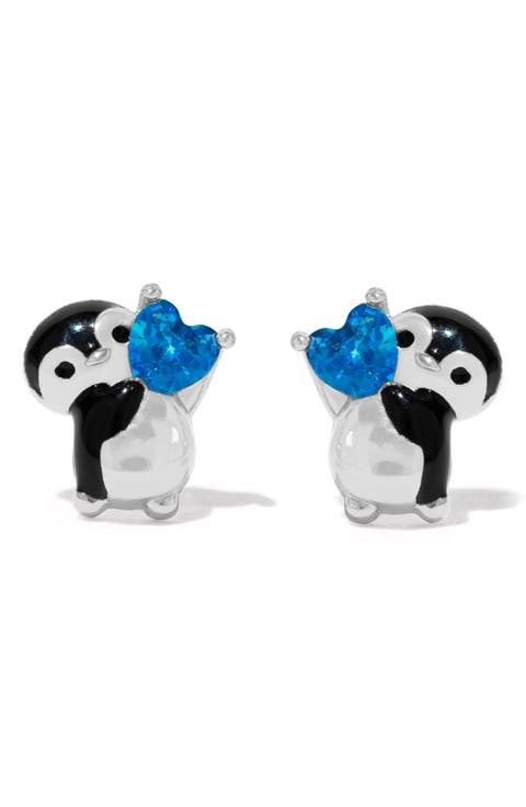 Penguin Heart Stud Earrings