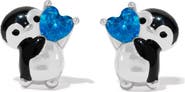 Girls Crew Penguin Heart Stud Earrings