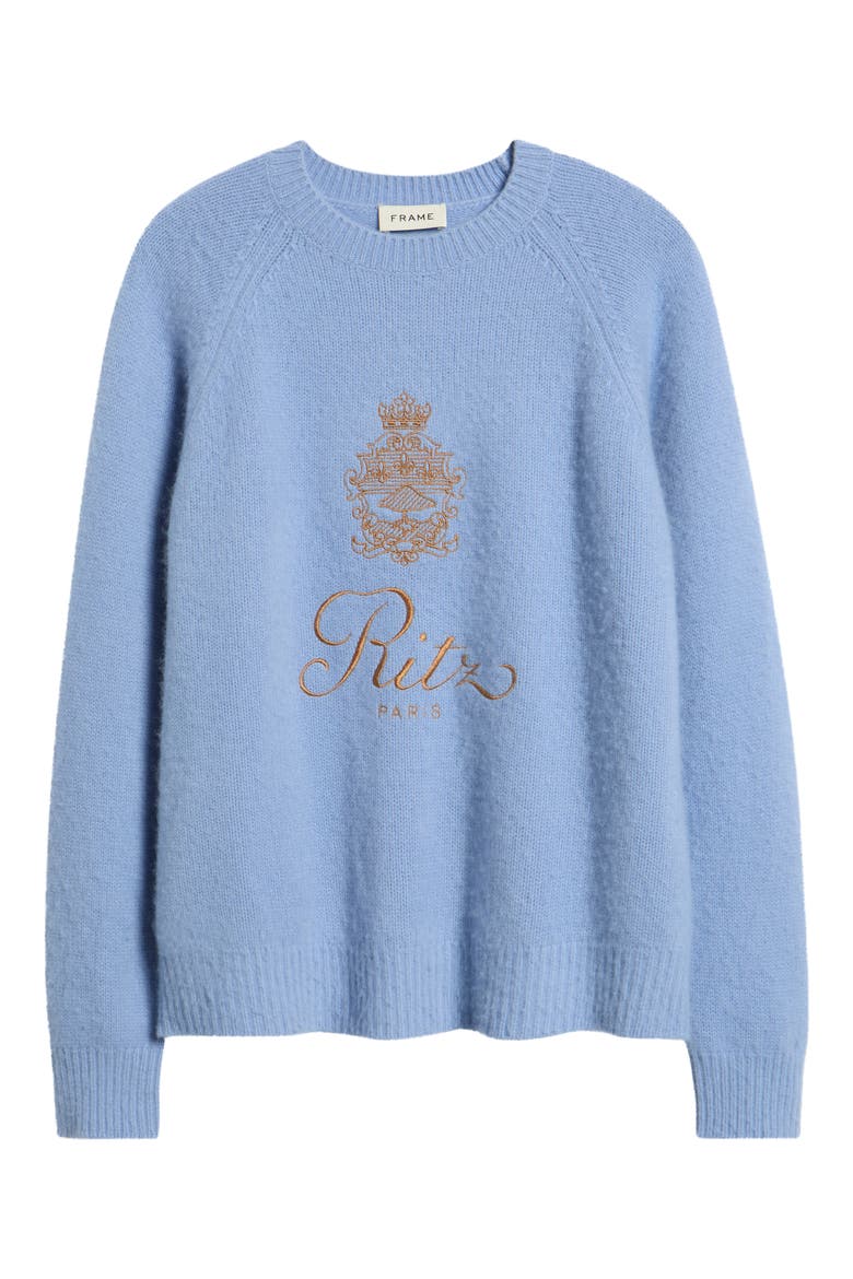 x The Ritz Paris Gender Inclusive Cashmere Sweater, Alternate, color, LIGHT BLUE