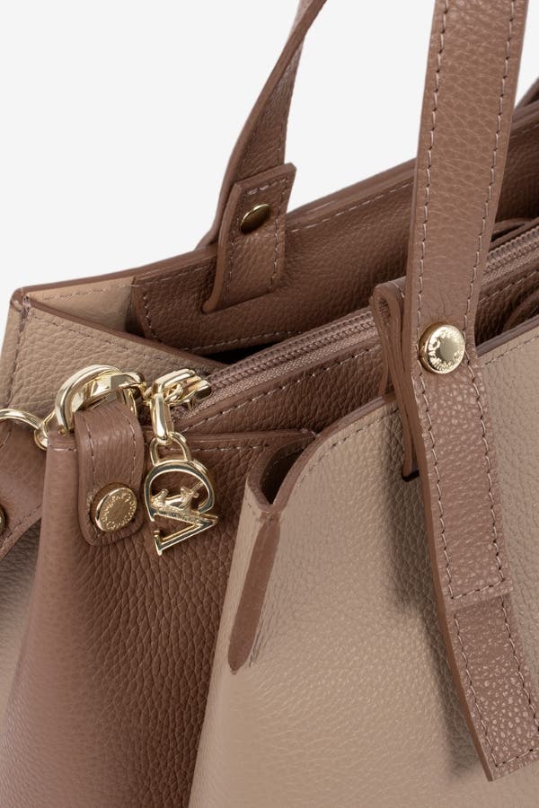 Signature CV By Cavalinho Leather Handbag 490, Alternate, color, Sand / Beige
