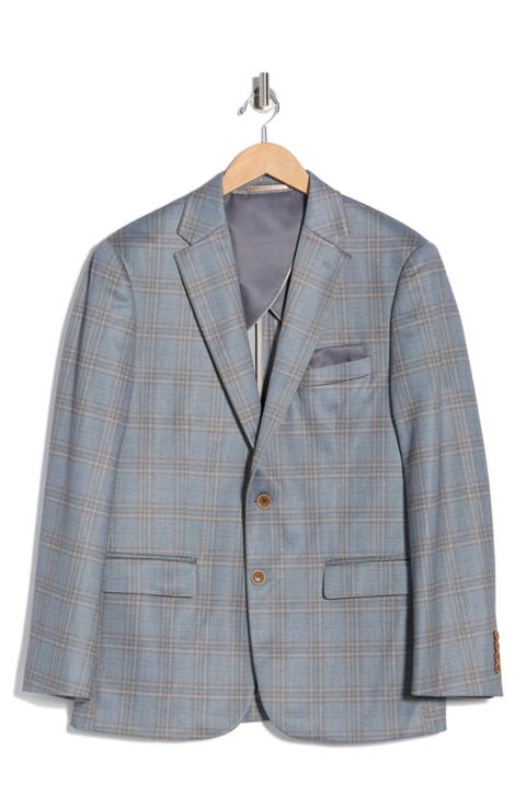 Slim Fit Plaid 4-Way Stretch Sport Coat (Short & Long)