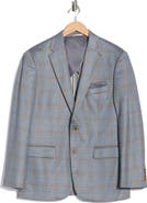 Duchamp Slim Fit Plaid 4-Way Stretch Sport Coat