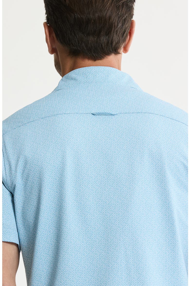 Performance Tech Button-Up Shirt, Alternate, color, TEAL GEO