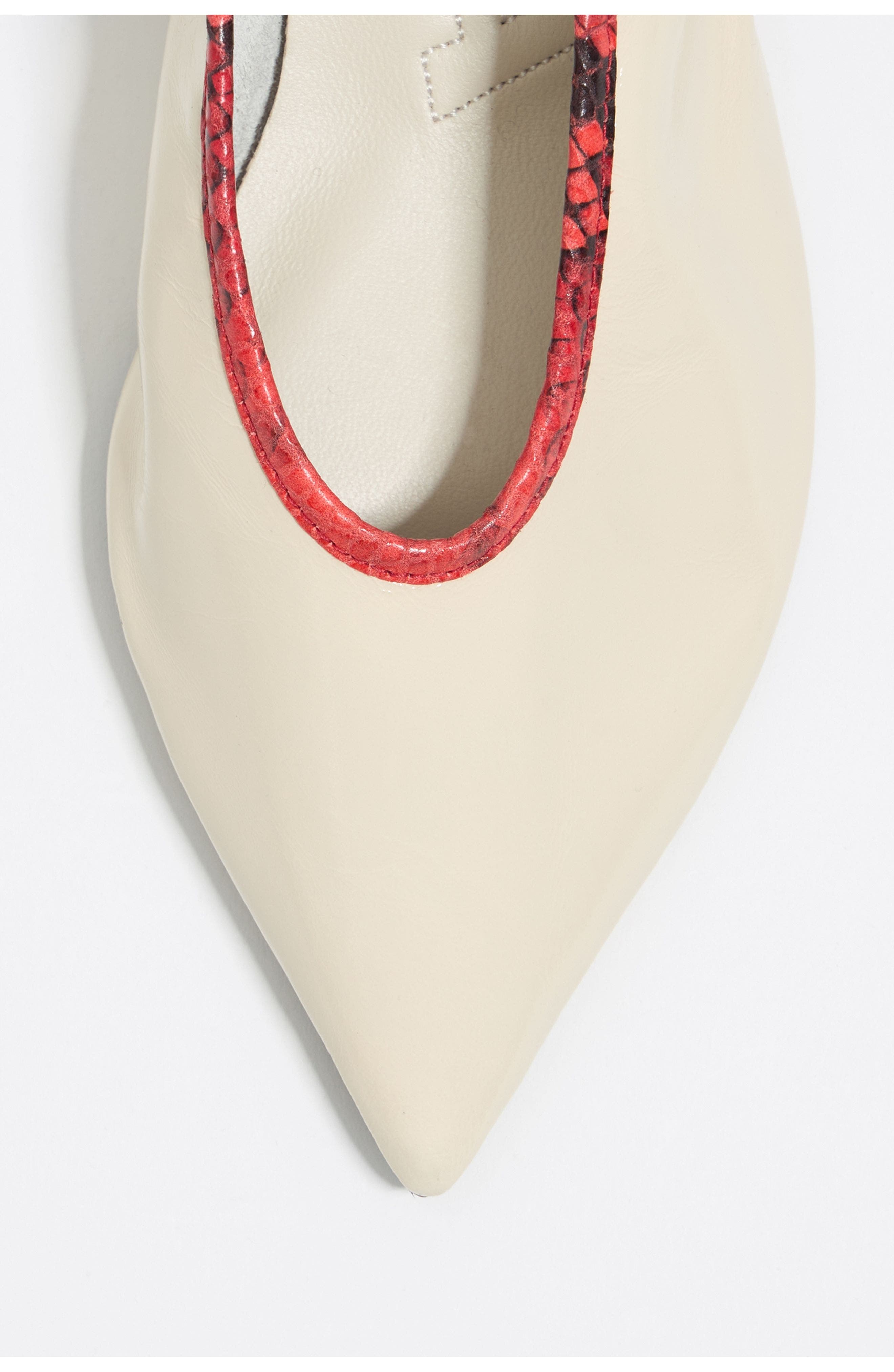 Bimba y Lola Leather Small Heel Court Shoe, Alternate, color, Ivory