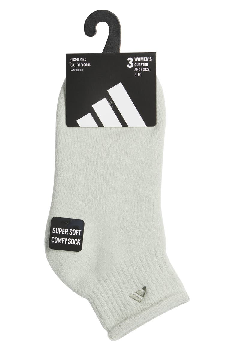Comfort Cushioned 3-Pack Quarter Socks, Alternate, color, HALO GREEN/ WHITE/ MAGIC MAUVE