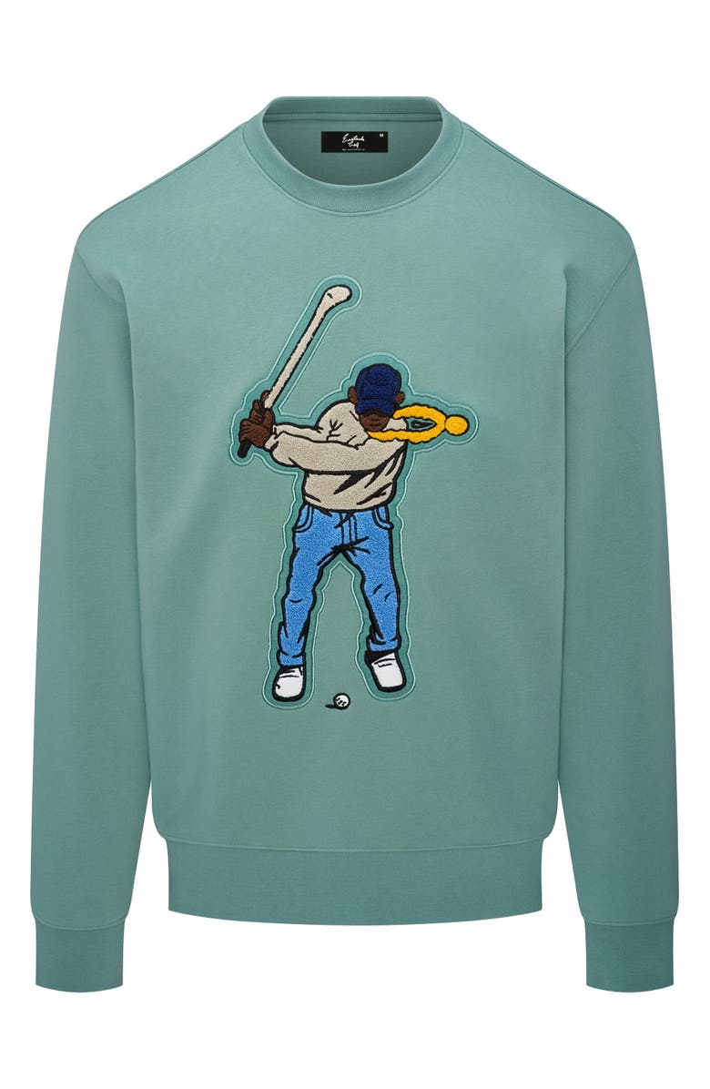 Eastside Golf Core Embroidered Swingman Crewneck Sweatshirt, Main, color, Mineral Green