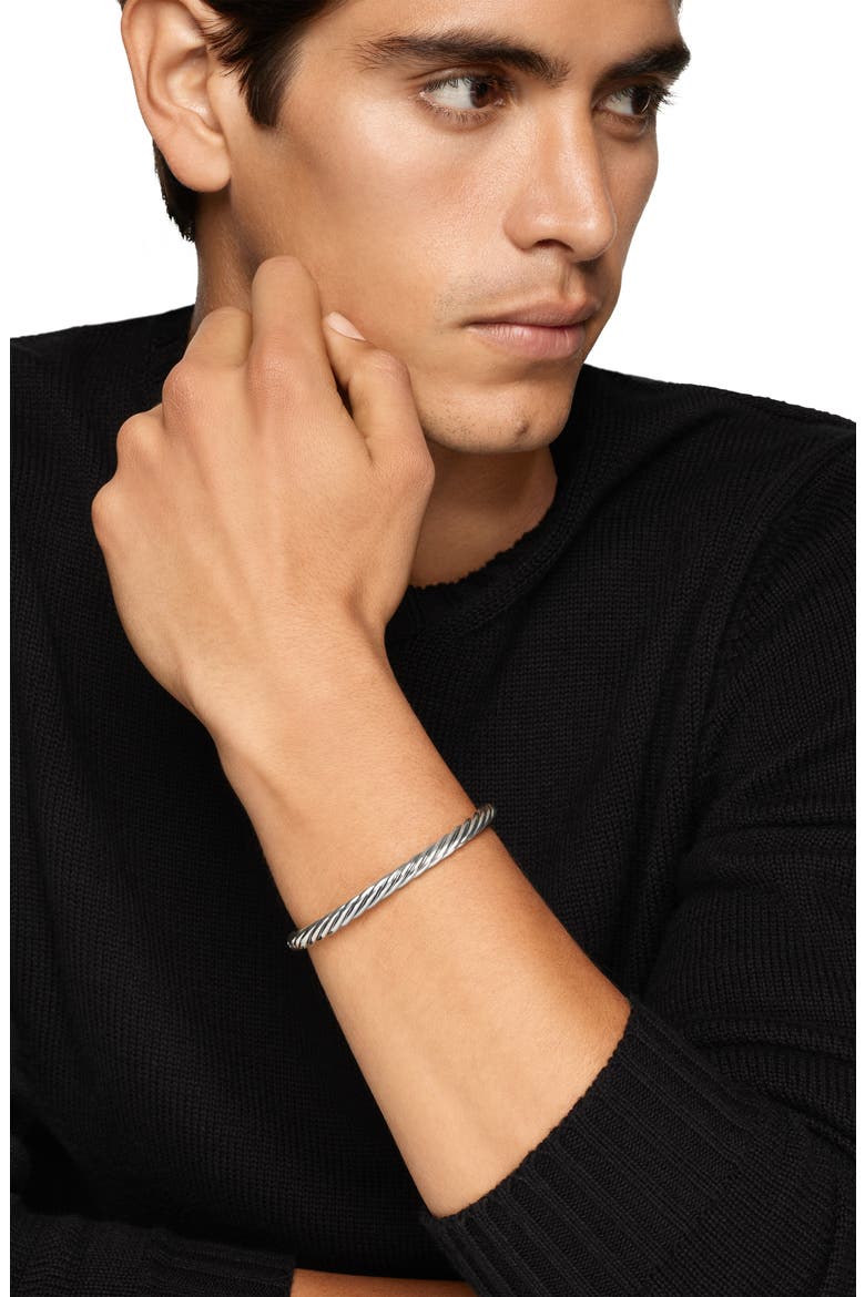 Cable Cuff Bracelet in Sterling Silver, Alternate, color, STERLING SILVER