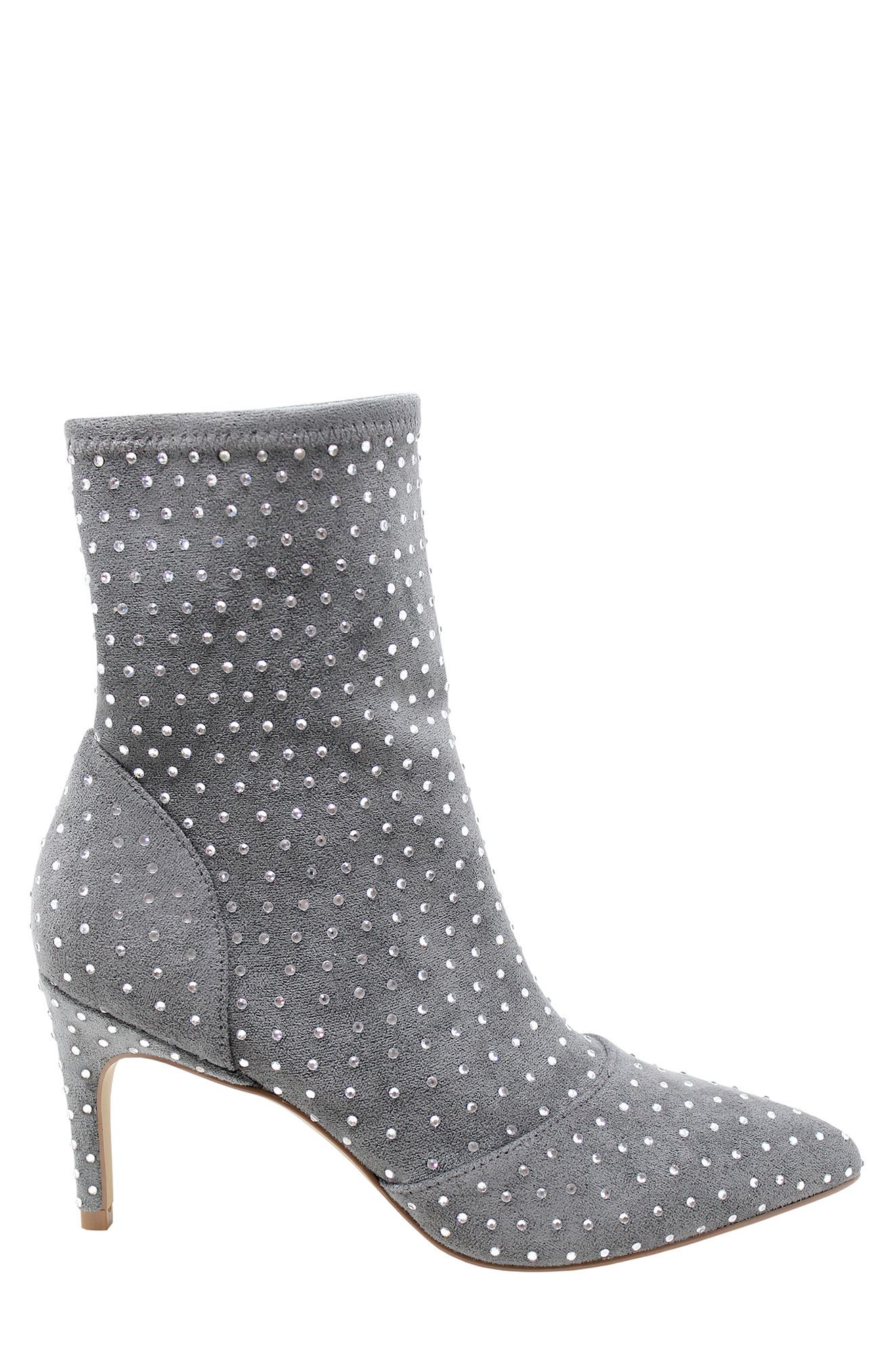 Rhinestone Personal Ankle Boot, Alternate, color, GREY SUEDE RHINESTONES