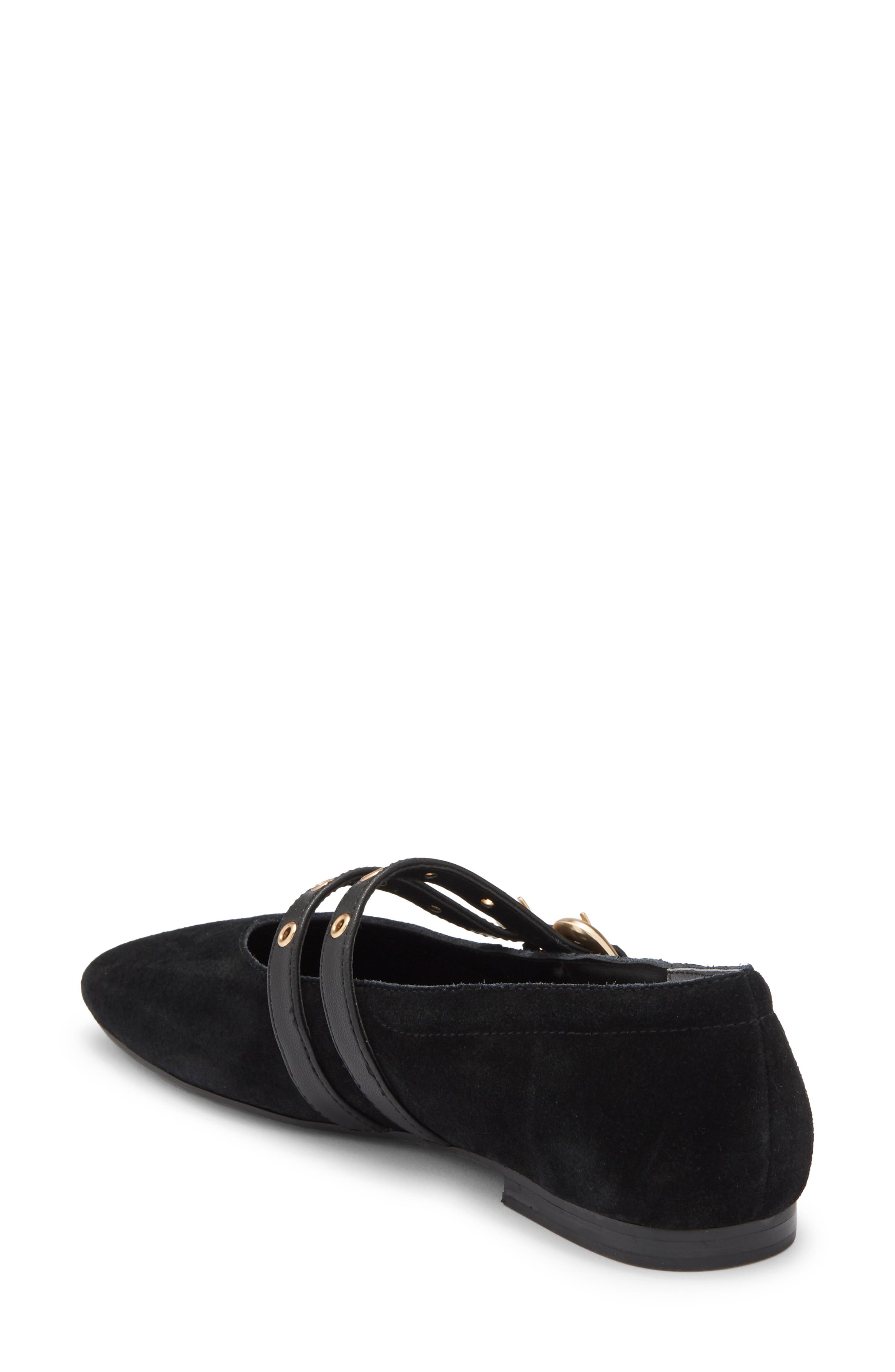 Alenia Grommet Mary Jane Flat, Alternate, color, ONYX SUEDE