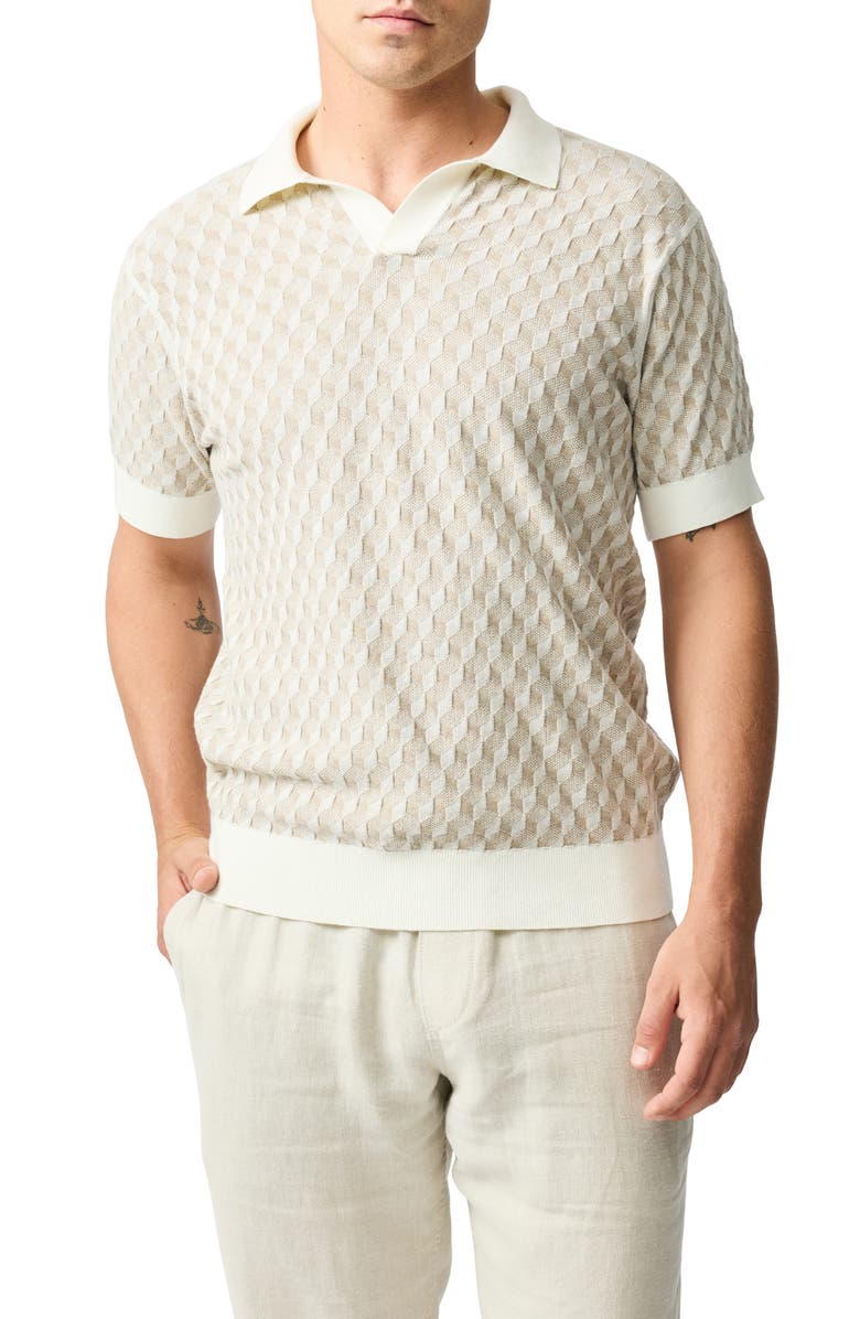 Rodd & Gunn Galdfield Johnny Collar Polo, Main, color, Cream