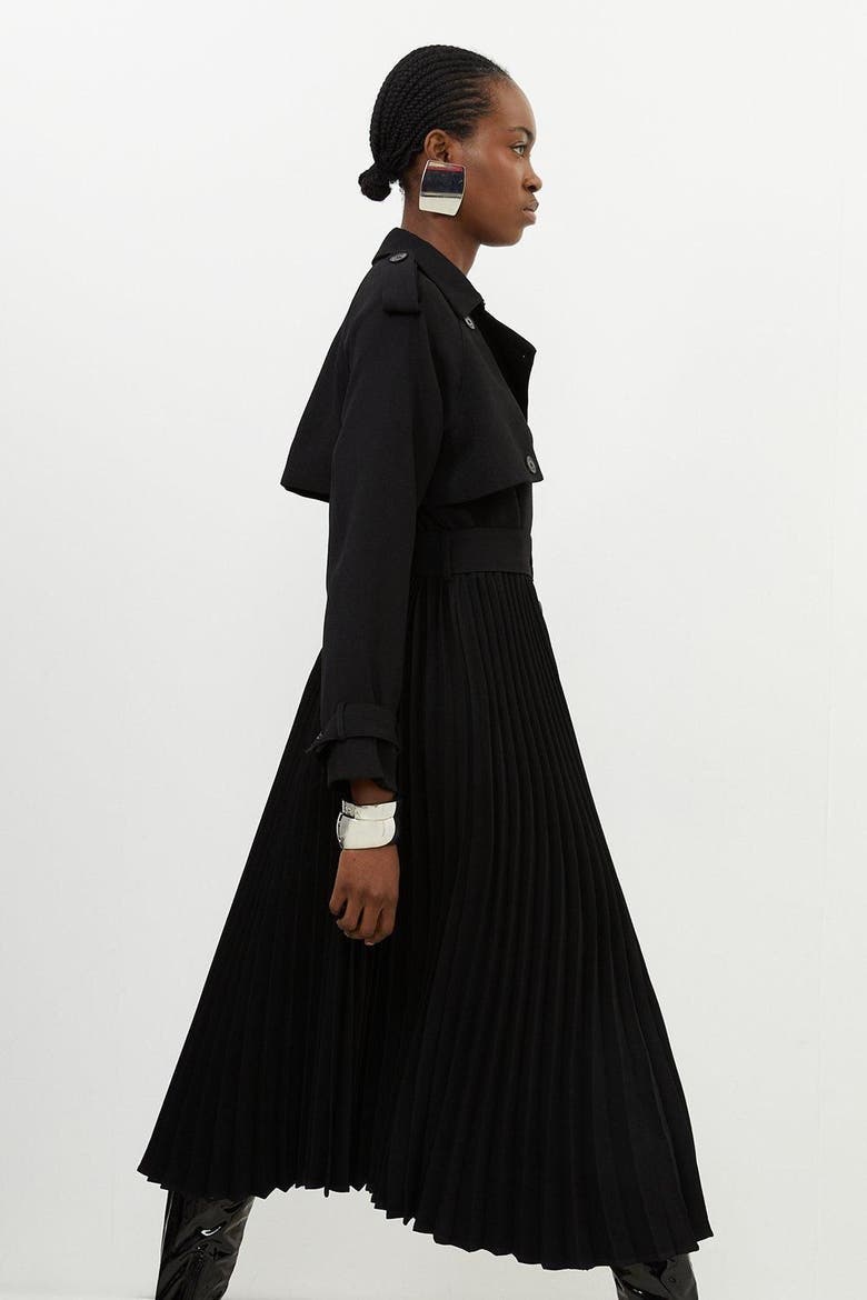 Belted Trench Coat, Alternate, color, Black