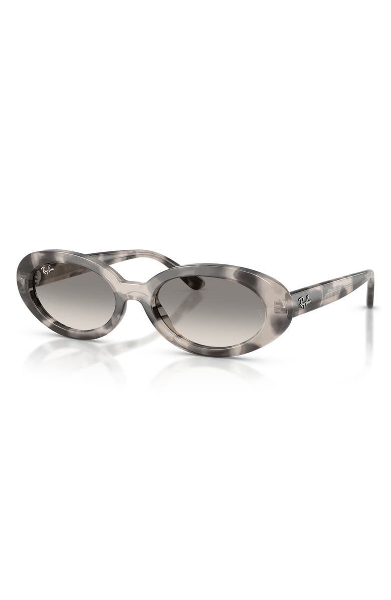 Ray-Ban 54mm Gradient Oval Sunglasses, Alternate, color, Opal Grey Havana / Clear Grey