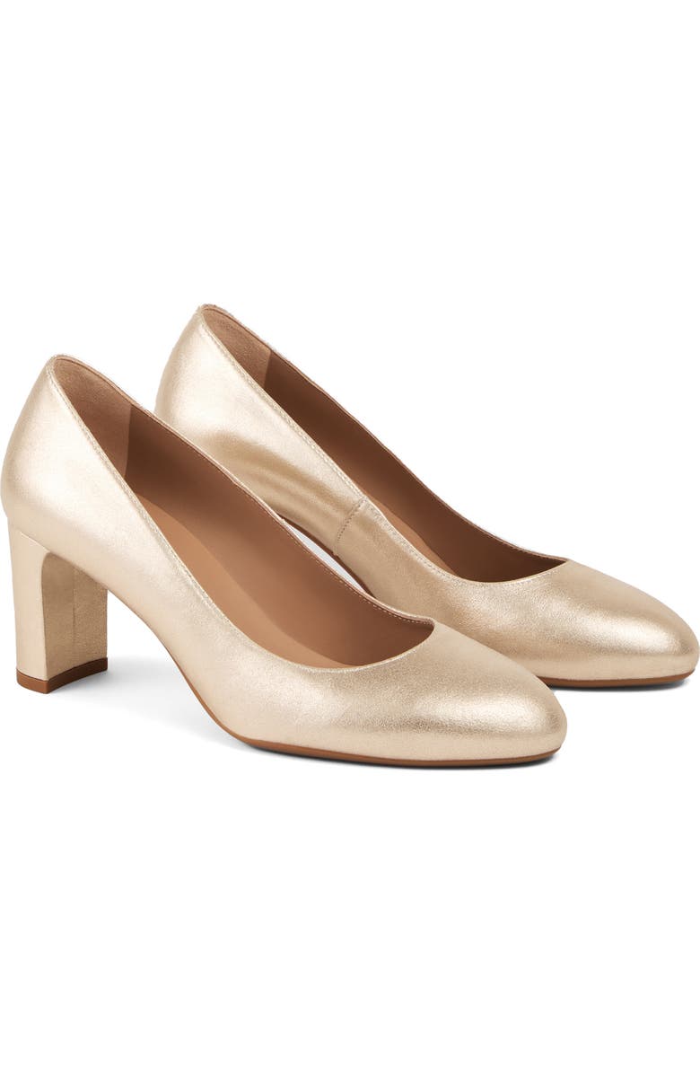 LK Bennett Winola Block Heel Pump, Main, color, Gold