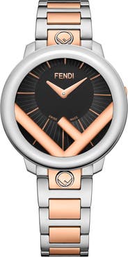 Fendi Run Away Two-Tone Bracelet Watch, 36mm