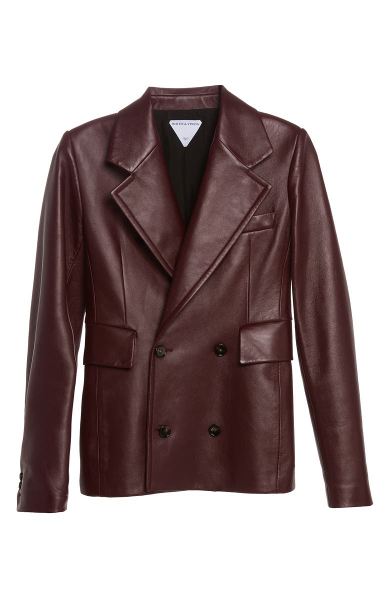 Bottega Veneta Double Breasted Napa Leather Jacket, Alternate, color, 
