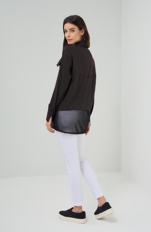 Anatomie Abriana Oversized Mixed Media Top In Black