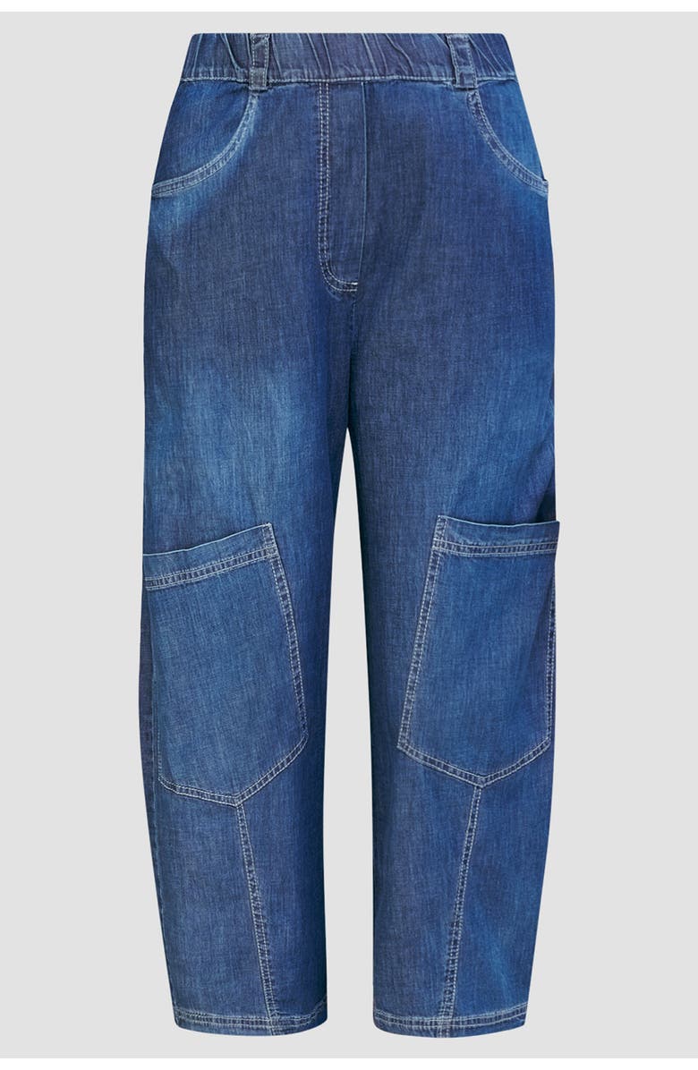 Alembika Denim Capri with knee patch pocket detail, Alternate, color, 