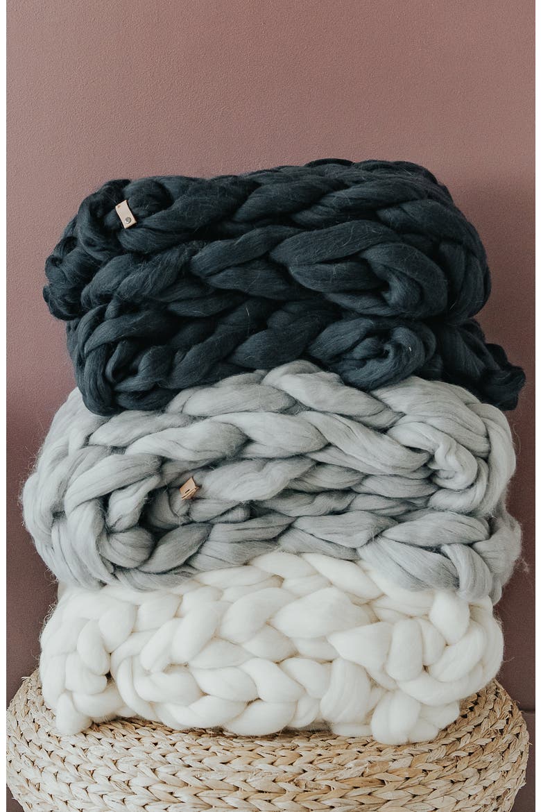 Merino Wool Throw Blanket, Alternate, color, WINTER GRAY