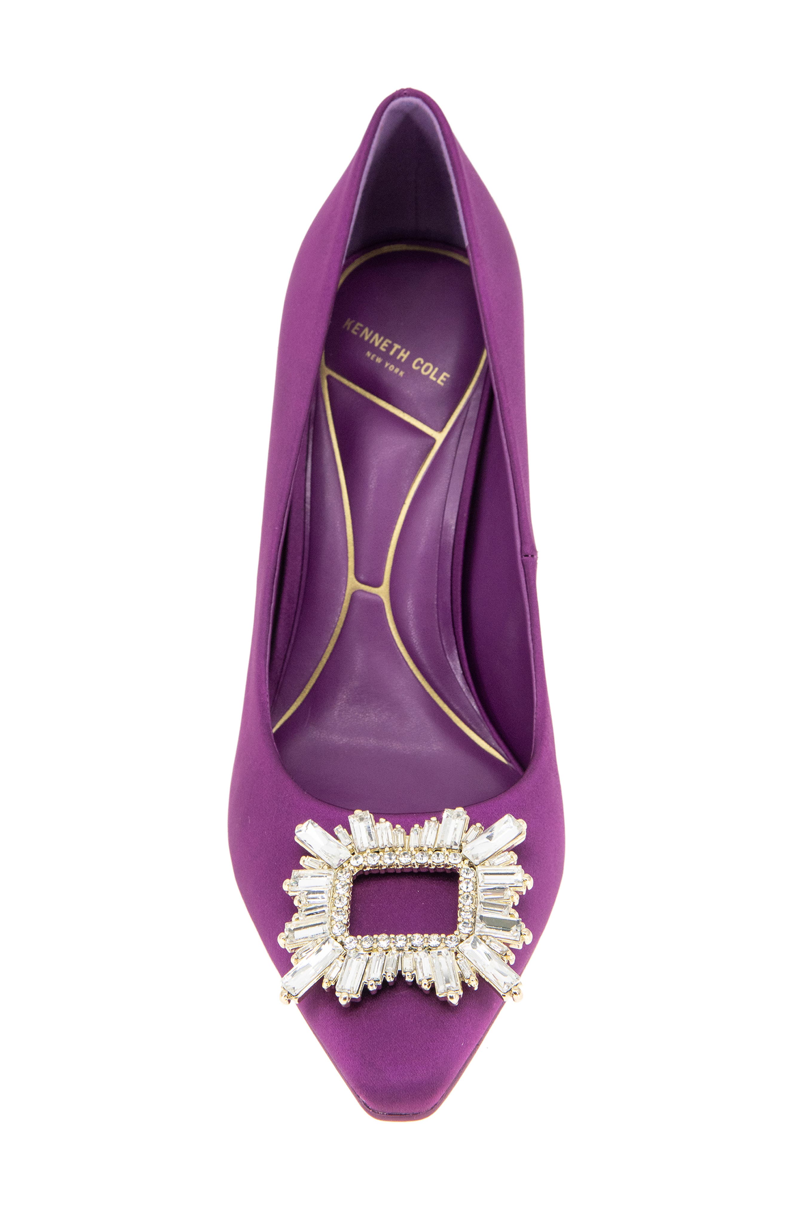 Kenneth Cole Quinnly Jewel Pointed Toe Pump, Alternate, color, Purple Satin