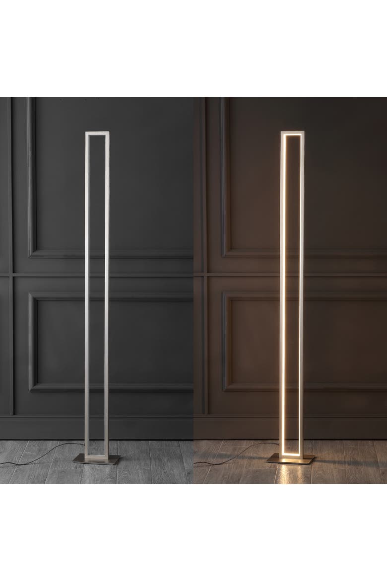 Johan 59.5" Modern Minimalist Aluminum Integrated Tower LED Floor Lamp, Nickel, Alternate, color, Nickel