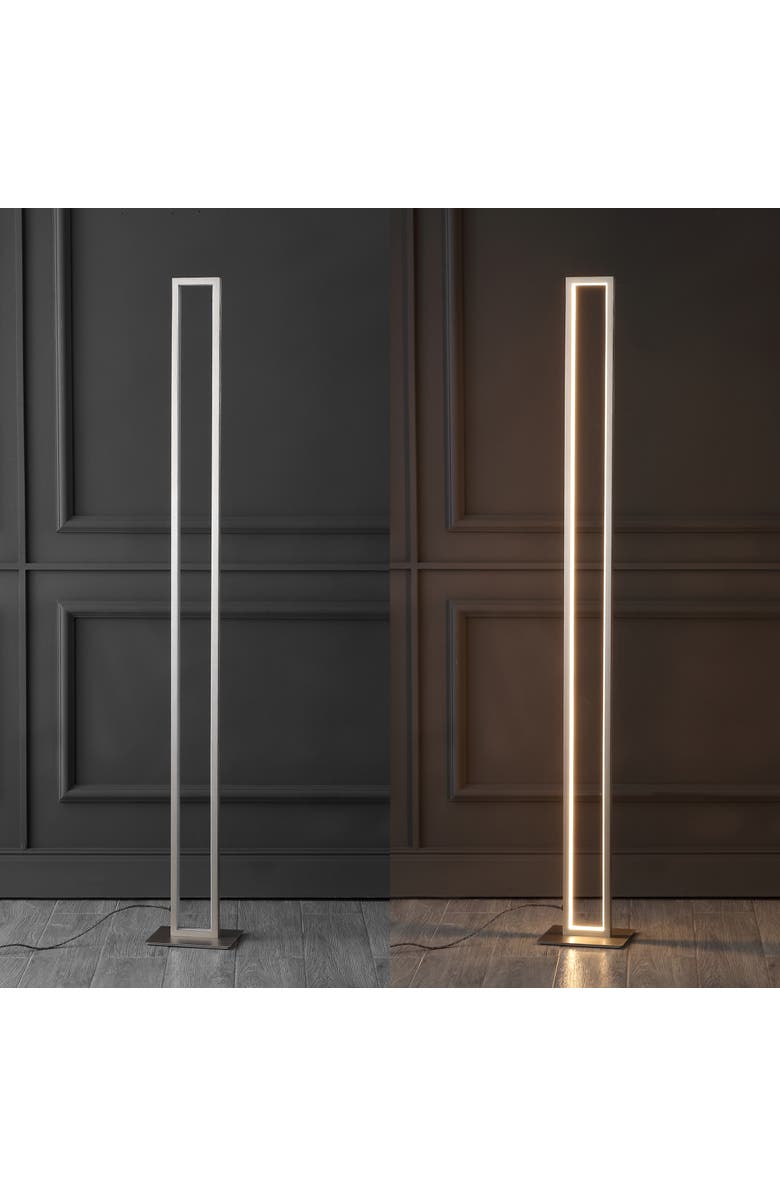 JONATHAN Y Johan 59.5" Modern Minimalist Aluminum Integrated Tower LED Floor Lamp, Nickel, Alternate, color, Nickel