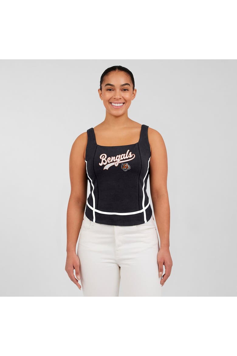 Women's WEAR by Erin Andrews Black Cincinnati Bengals Square Neck Tank Top, Alternate, color, Black