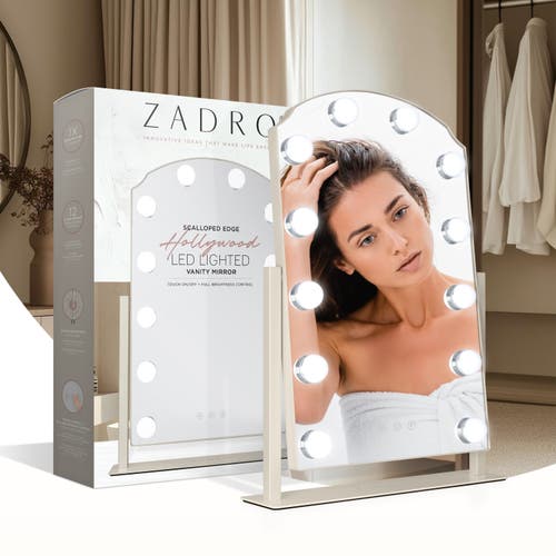 Zadro Scalloped Edge Hollywood Led Vanity Mirror In Metallic