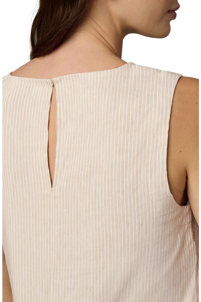 Stripe Linen Blend Boat Neck Shell, Alternate, color, MIRCO STRIPE