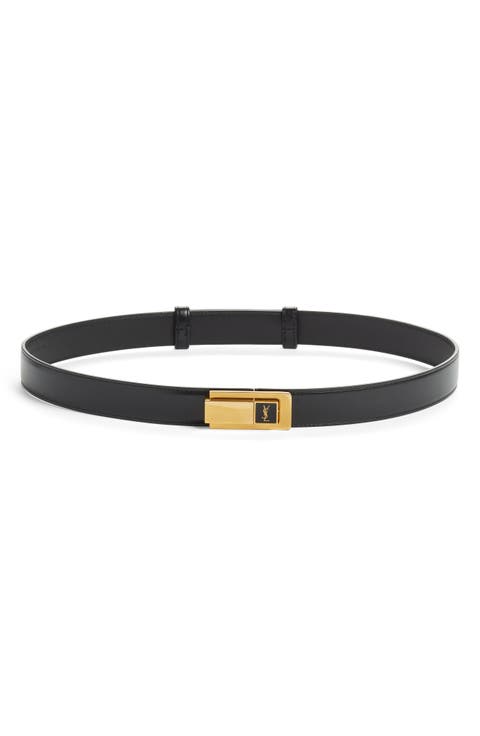 Charniere Logo Buckle Leather Belt