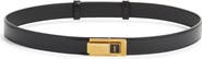 Saint Laurent Charniere Logo Buckle Leather Belt