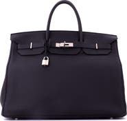 Pre-Owned Hermes Birkin Handbag Black Togo with Palladium Hardware 40