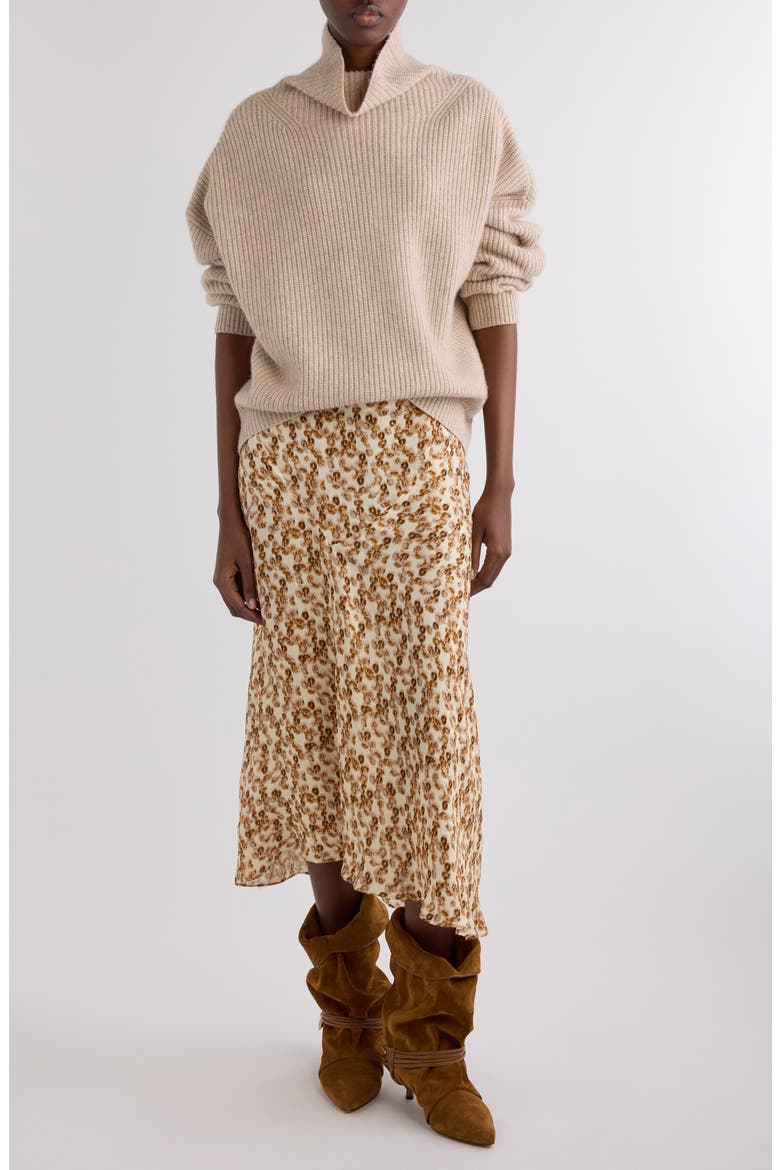 Lisanne Jacquard Midi Skirt, Alternate, color, OCHRE