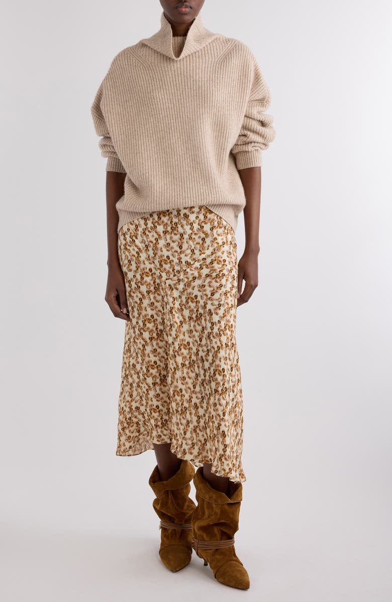 Isabel Marant Lisanne Jacquard Midi Skirt, Alternate, color, Ochre