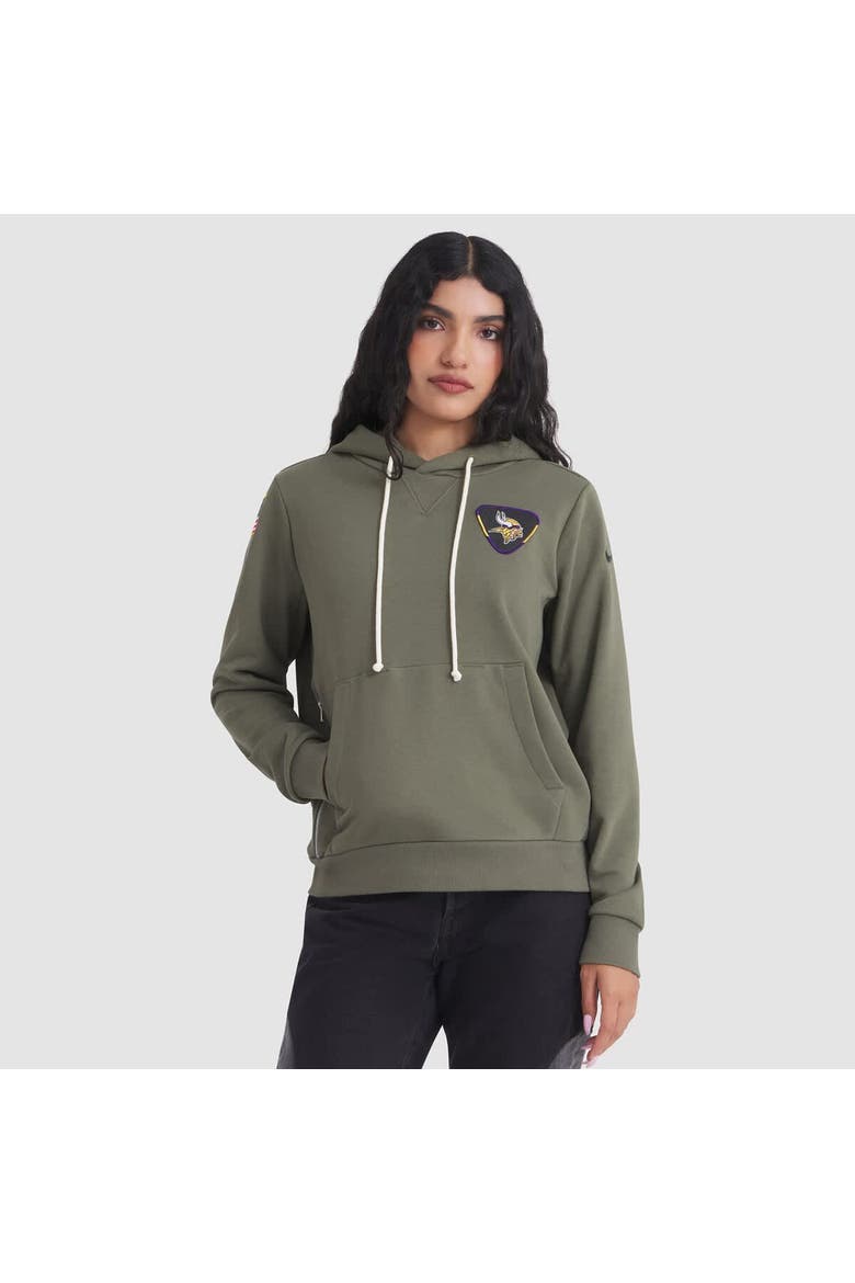 Women's Nike Olive Minnesota Vikings 2025 Salute to Service Sideline Standard Issue Dri-FIT Hoodie, Main, color, Olive