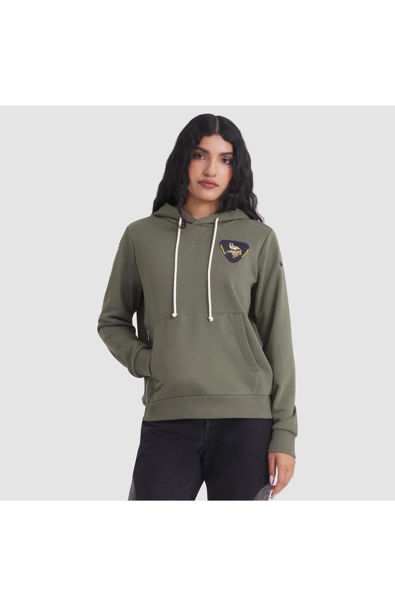 Nike Women's Nike Olive Minnesota Vikings 2025 Salute to Service Sideline Standard Issue Dri-FIT Hoodie, Main, color, Olive
