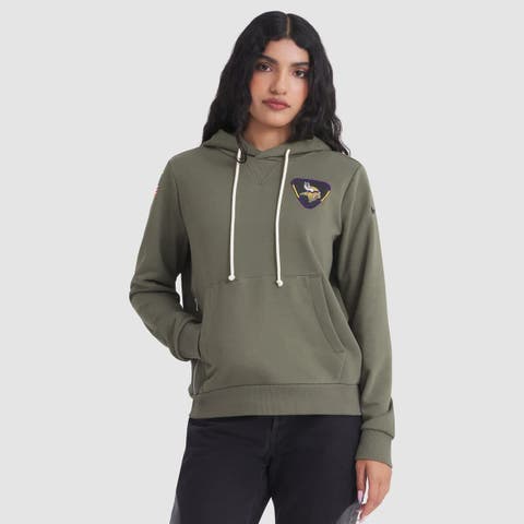 Women's Nike Olive Minnesota Vikings 2025 Salute to Service Sideline Standard Issue Dri-FIT Hoodie