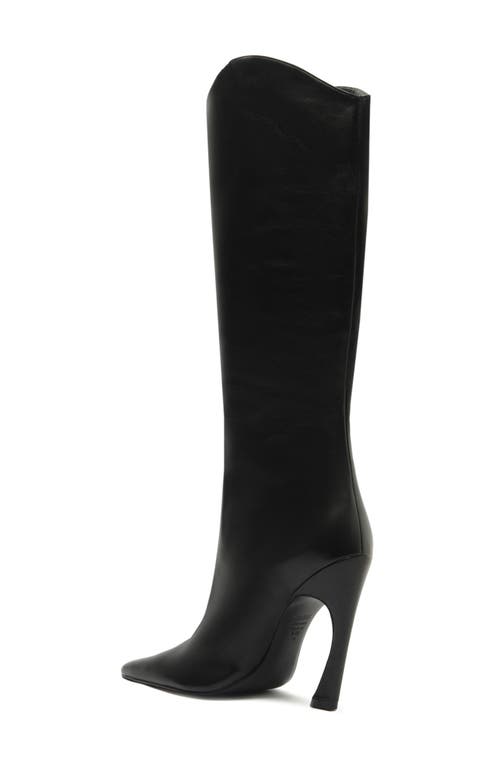Schutz Maryann Up Leather Curve Tall Boots In Black