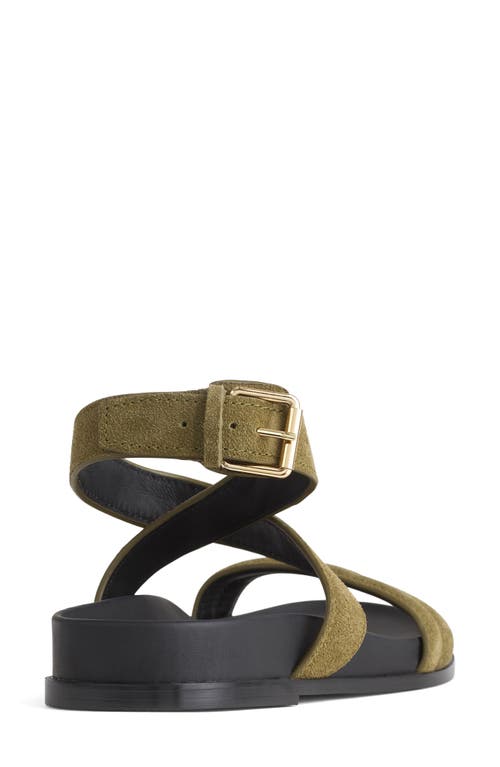 Shop Madewell The Caro Ankle Wrap Sandal In Aged Olive