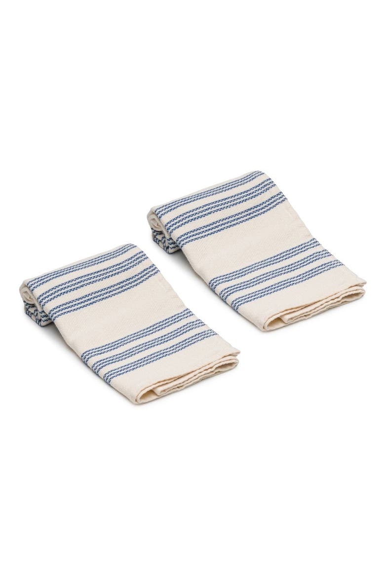 Allora Turkish Cotton Hand & Kitchen Towel Bundle, Alternate, color, Denim Blue
