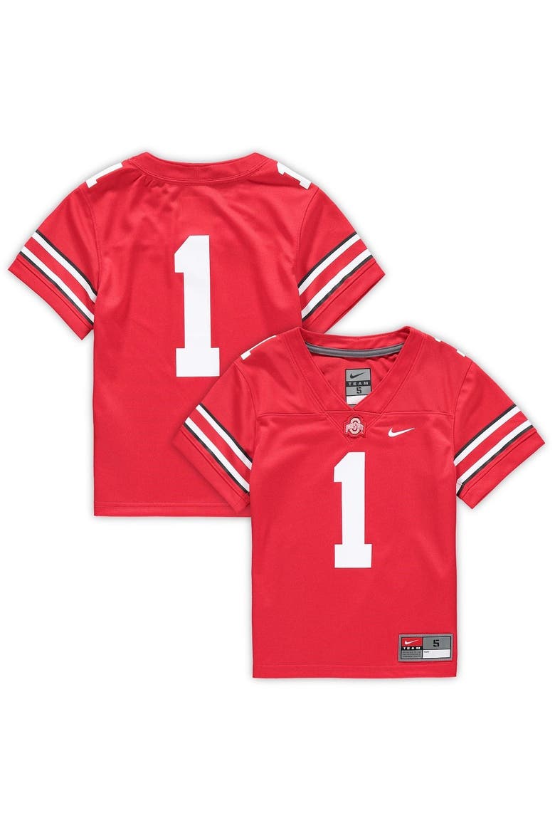 Preschool Nike #1 Scarlet Ohio State Buckeyes Untouchable Football Jersey, Alternate, color, Scarlet